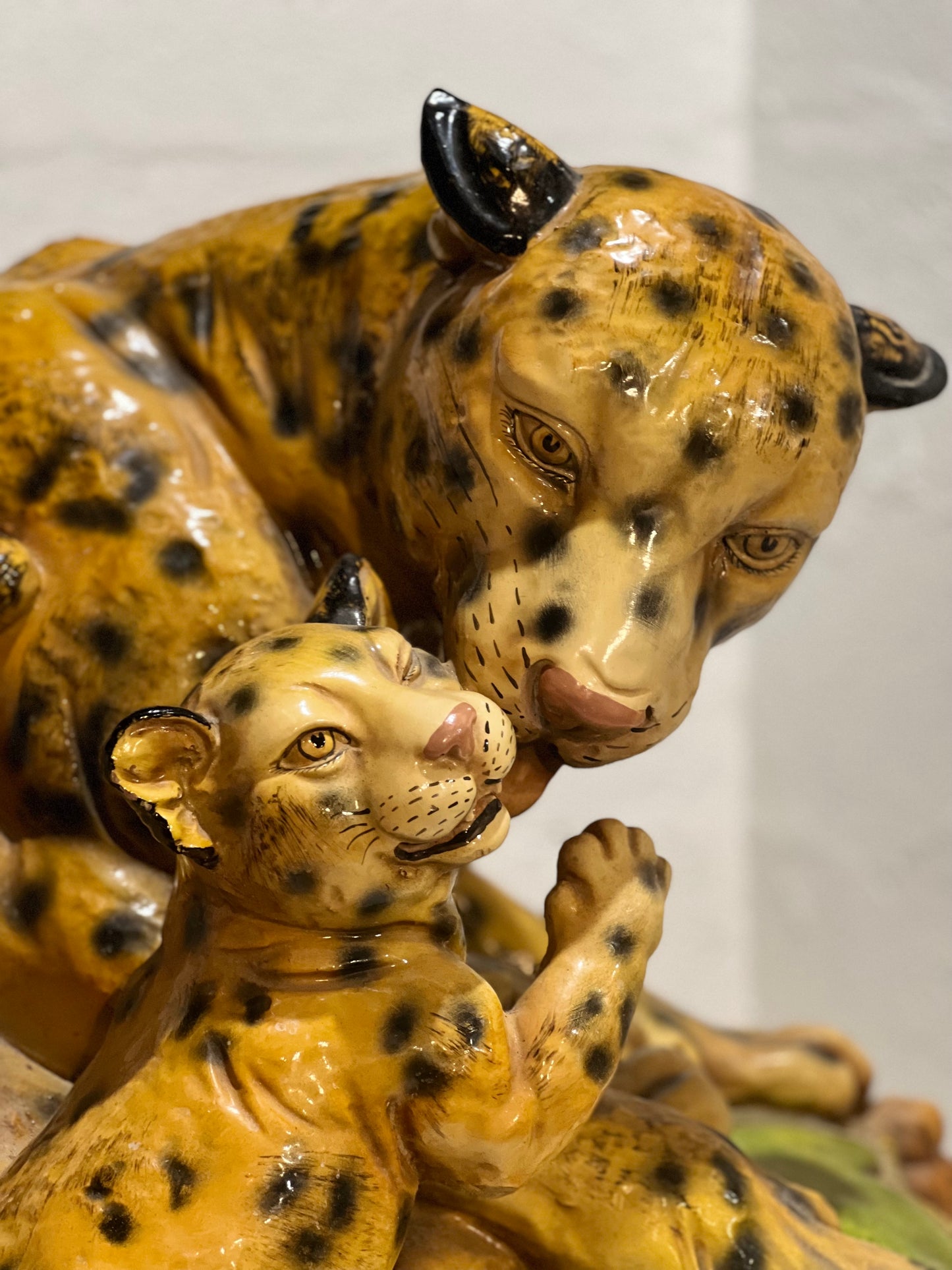 Leopard and Cub Statue